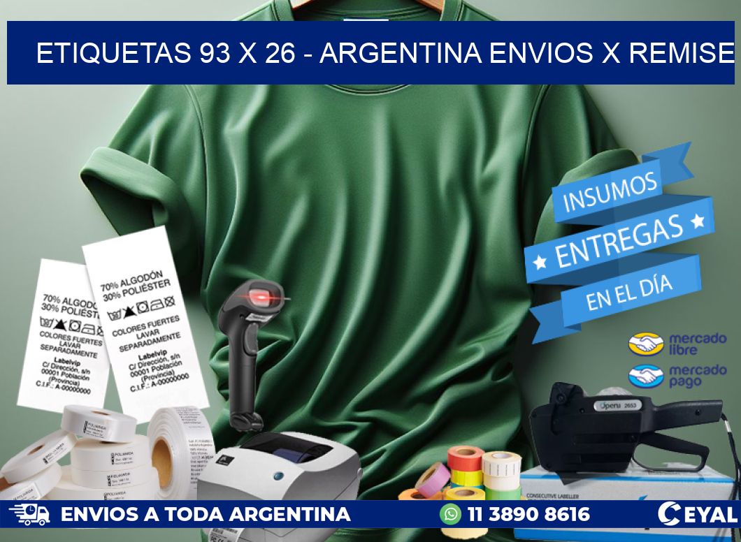 ETIQUETAS 93 x 26 – ARGENTINA ENVIOS X REMISE