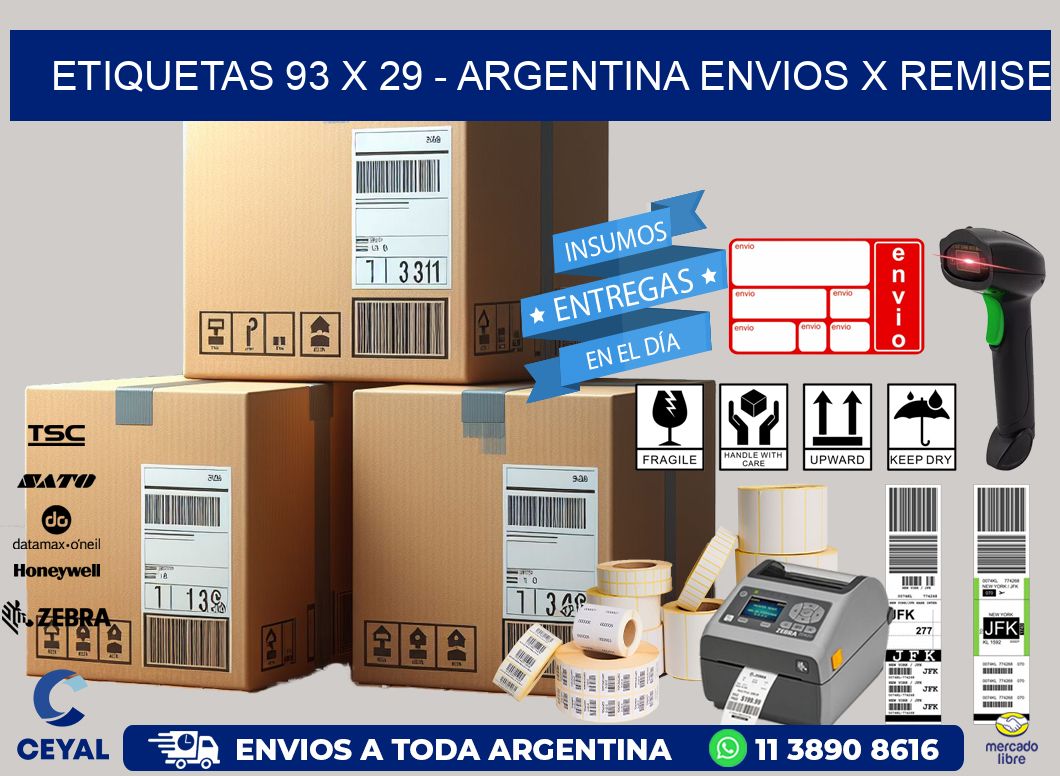 ETIQUETAS 93 x 29 - ARGENTINA ENVIOS X REMISE