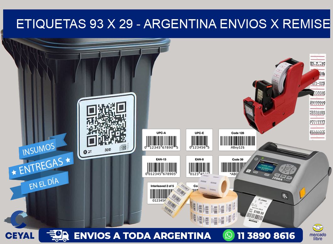 ETIQUETAS 93 x 29 – ARGENTINA ENVIOS X REMISE