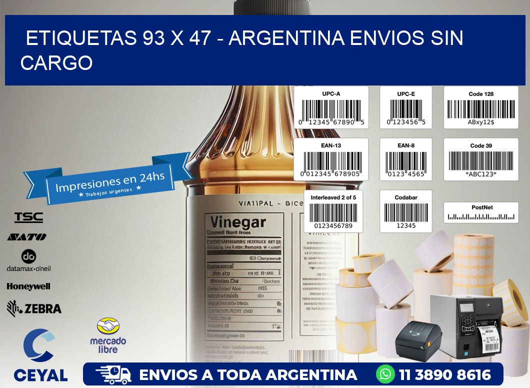 ETIQUETAS 93 x 47 - ARGENTINA ENVIOS SIN CARGO