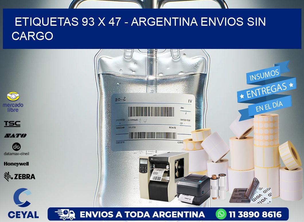 ETIQUETAS 93 x 47 – ARGENTINA ENVIOS SIN CARGO