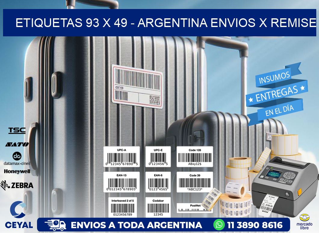 ETIQUETAS 93 x 49 - ARGENTINA ENVIOS X REMISE