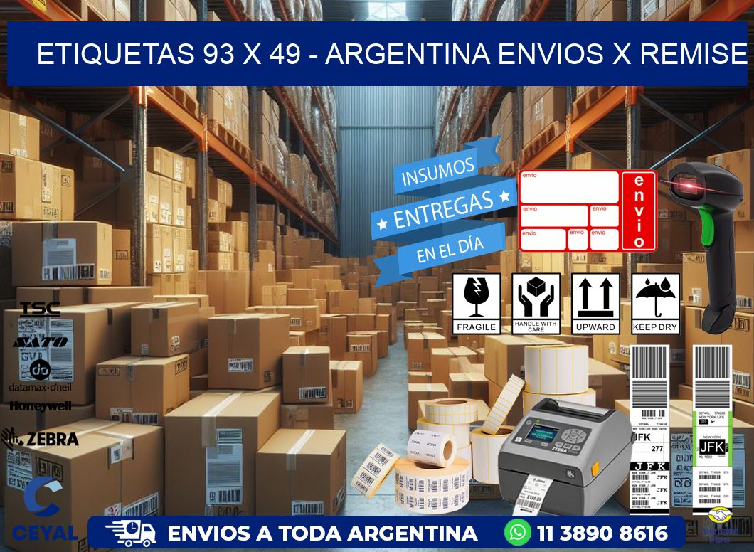 ETIQUETAS 93 x 49 - ARGENTINA ENVIOS X REMISE