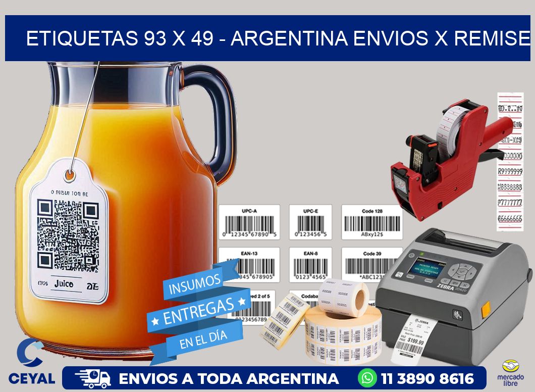 ETIQUETAS 93 x 49 – ARGENTINA ENVIOS X REMISE