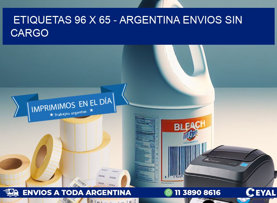 ETIQUETAS 96 x 65 - ARGENTINA ENVIOS SIN CARGO