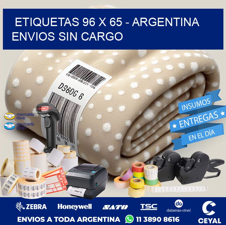 ETIQUETAS 96 x 65 - ARGENTINA ENVIOS SIN CARGO