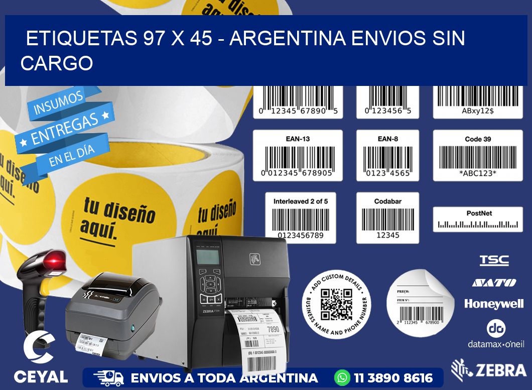 ETIQUETAS 97 x 45 - ARGENTINA ENVIOS SIN CARGO