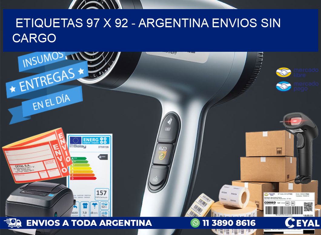 ETIQUETAS 97 x 92 - ARGENTINA ENVIOS SIN CARGO