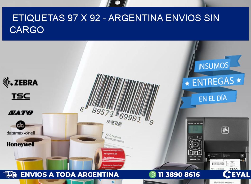 ETIQUETAS 97 x 92 - ARGENTINA ENVIOS SIN CARGO