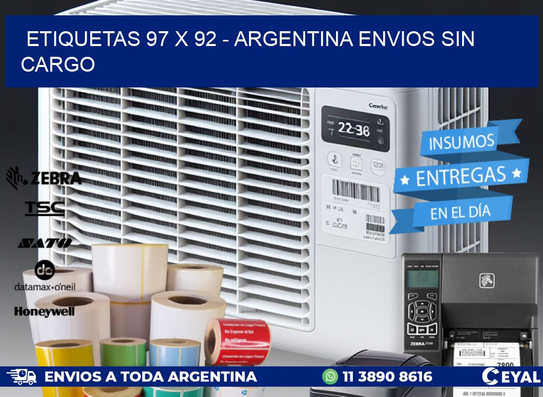 ETIQUETAS 97 x 92 - ARGENTINA ENVIOS SIN CARGO