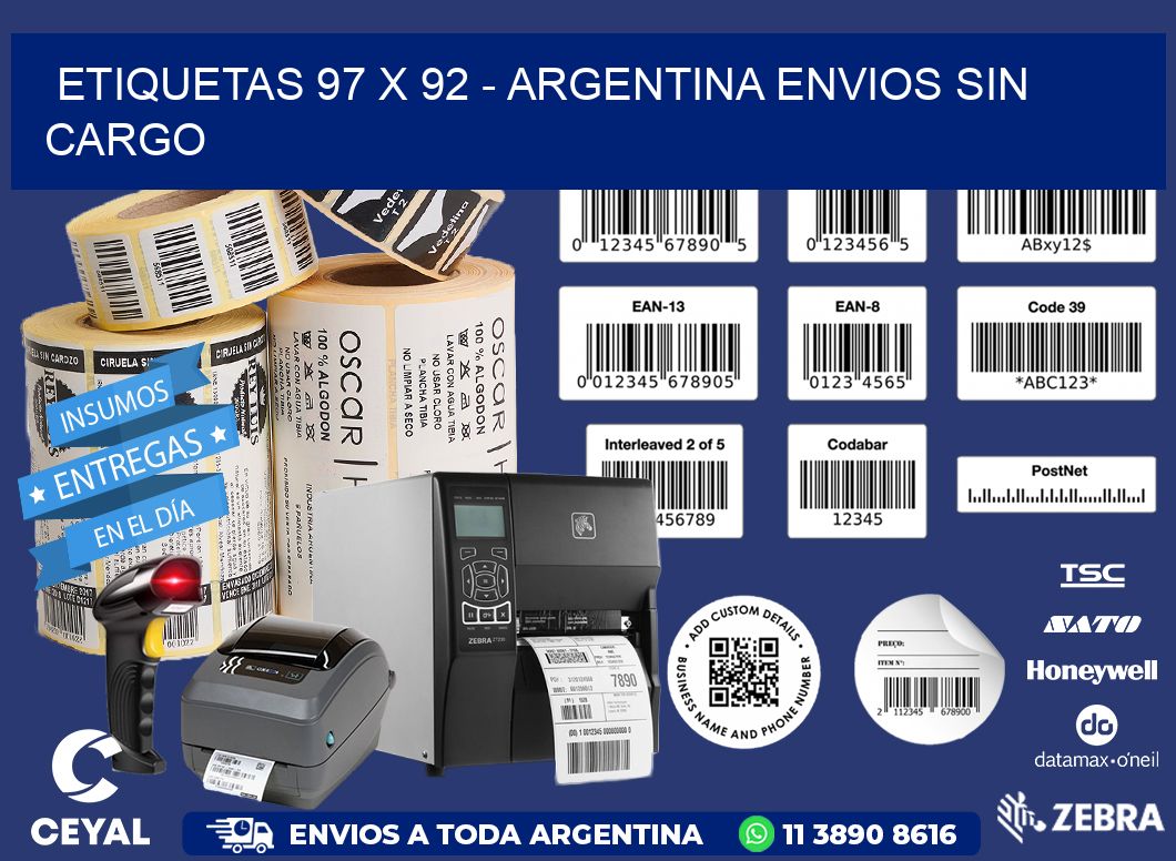 ETIQUETAS 97 x 92 - ARGENTINA ENVIOS SIN CARGO