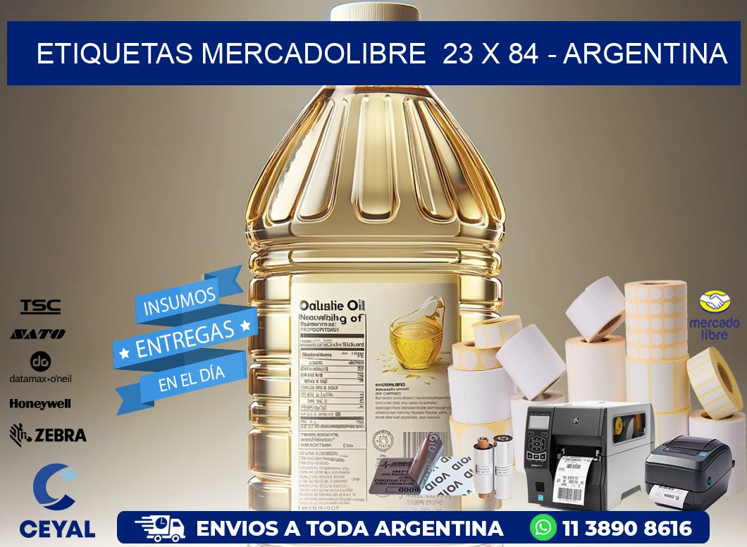 ETIQUETAS MERCADOLIBRE  23 x 84 - ARGENTINA