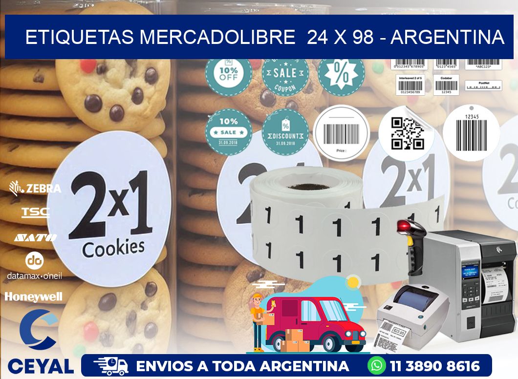 ETIQUETAS MERCADOLIBRE  24 x 98 - ARGENTINA