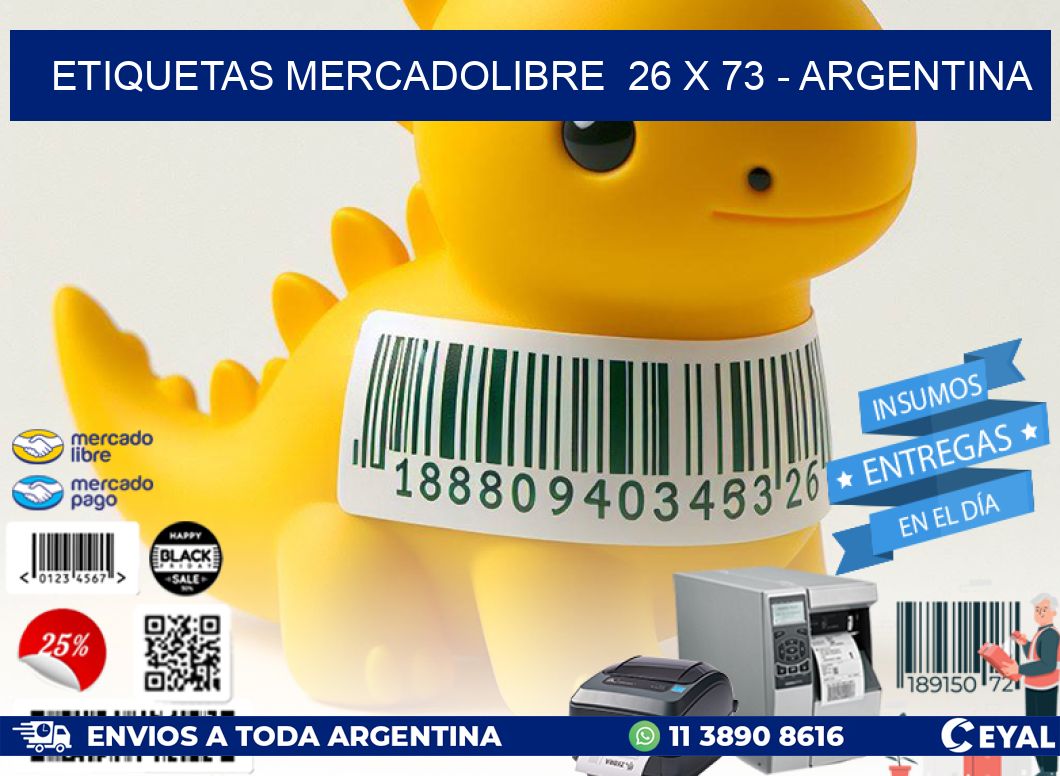 ETIQUETAS MERCADOLIBRE  26 x 73 - ARGENTINA