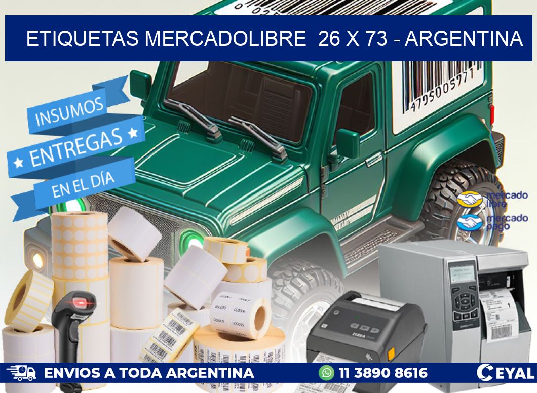 ETIQUETAS MERCADOLIBRE  26 x 73 - ARGENTINA