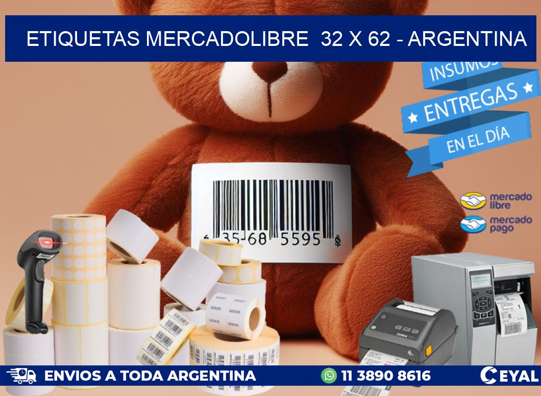 ETIQUETAS MERCADOLIBRE  32 x 62 – ARGENTINA