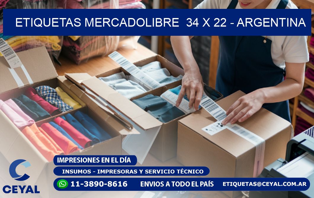 ETIQUETAS MERCADOLIBRE  34 x 22 - ARGENTINA