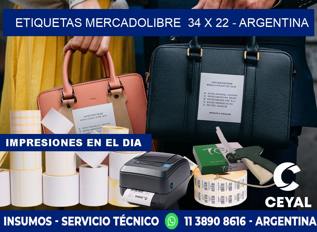 ETIQUETAS MERCADOLIBRE  34 x 22 - ARGENTINA