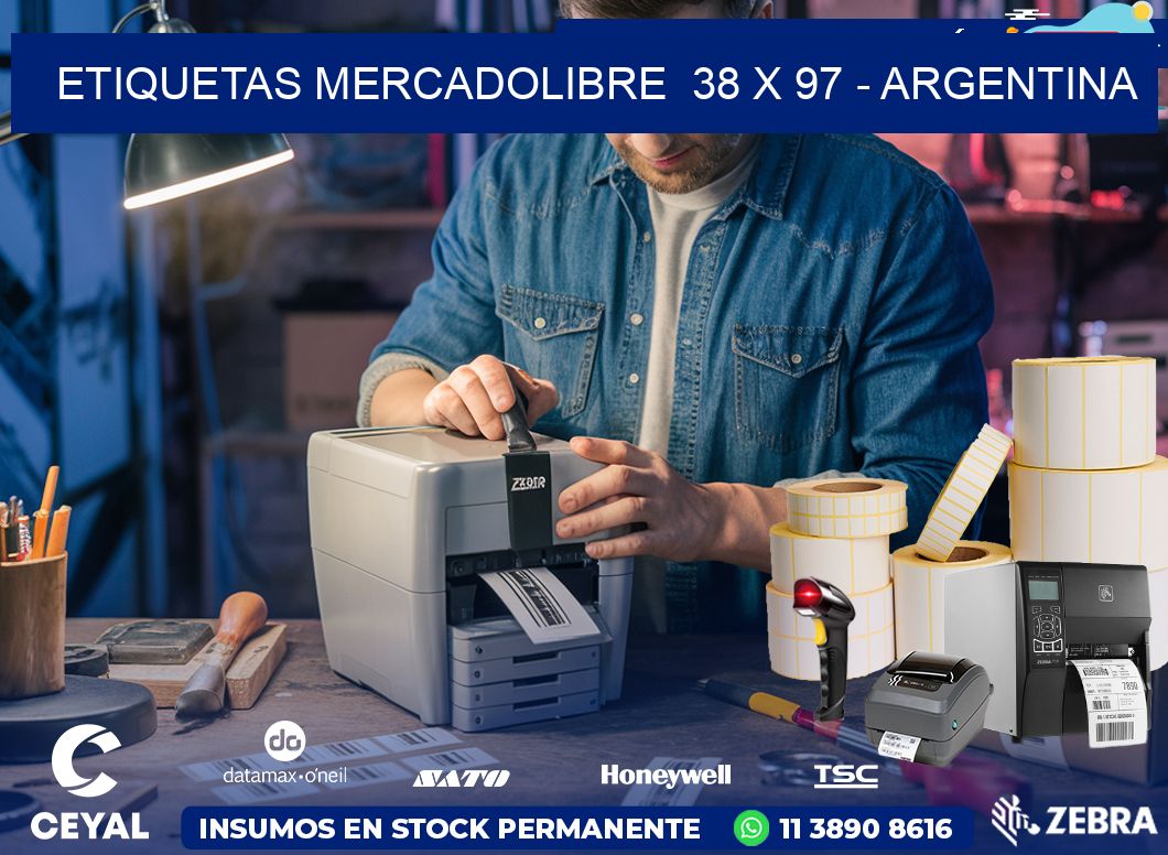 ETIQUETAS MERCADOLIBRE  38 x 97 - ARGENTINA