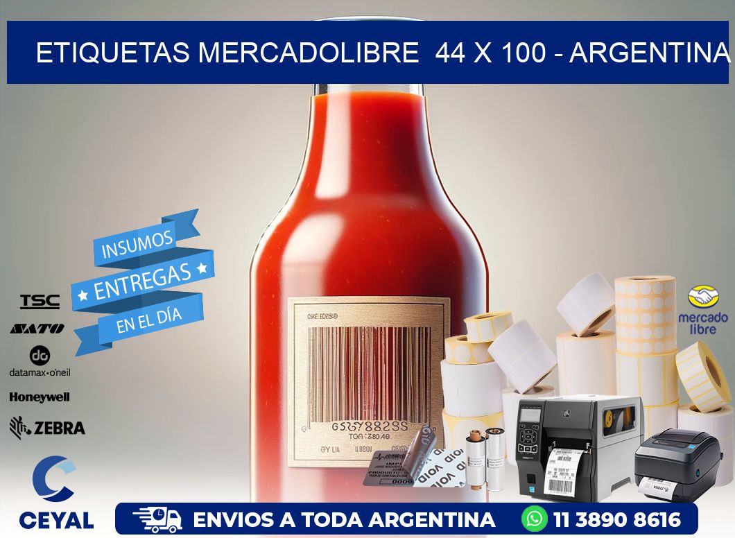 ETIQUETAS MERCADOLIBRE  44 x 100 - ARGENTINA