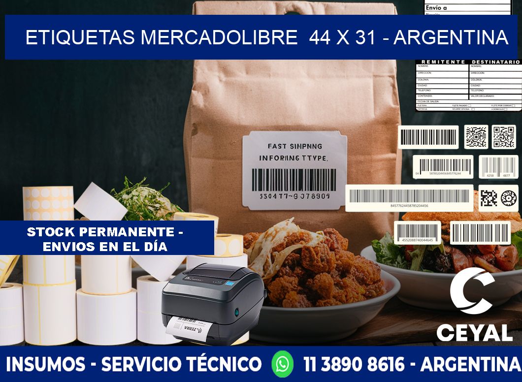 ETIQUETAS MERCADOLIBRE  44 x 31 - ARGENTINA