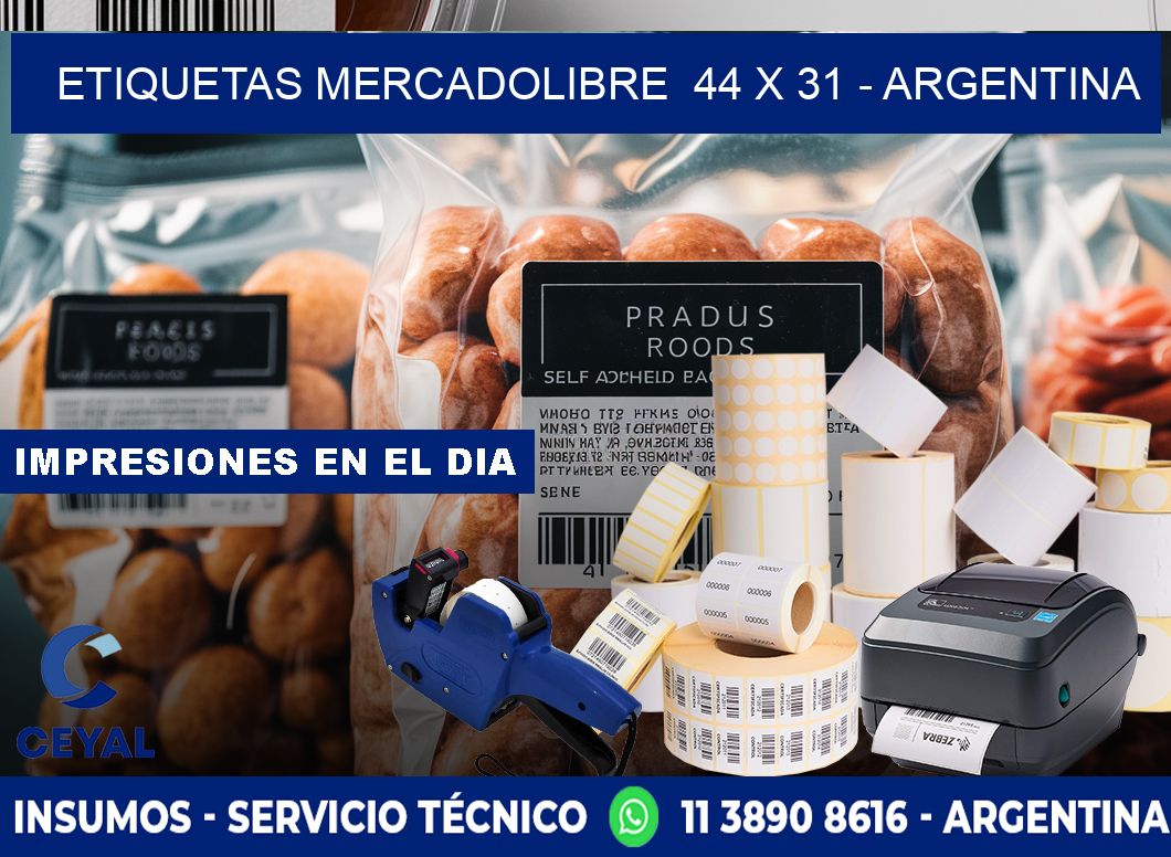 ETIQUETAS MERCADOLIBRE  44 x 31 - ARGENTINA