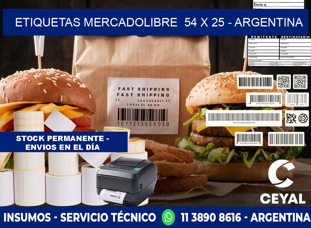 ETIQUETAS MERCADOLIBRE  54 x 25 - ARGENTINA