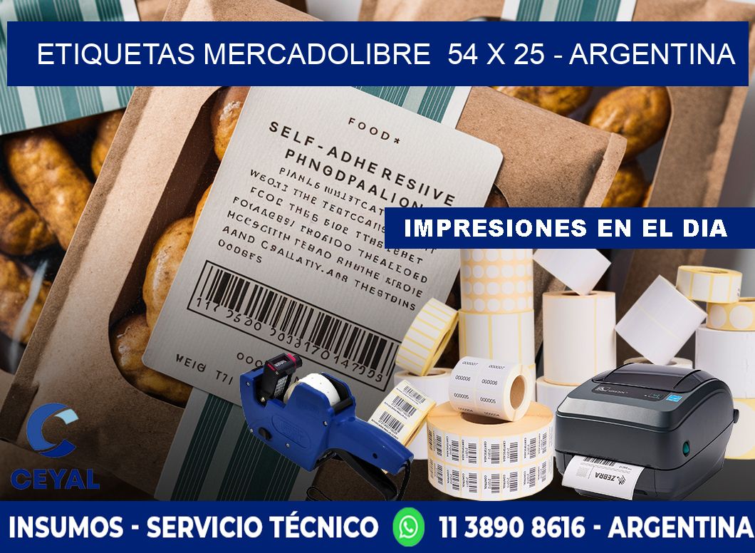 ETIQUETAS MERCADOLIBRE  54 x 25 - ARGENTINA