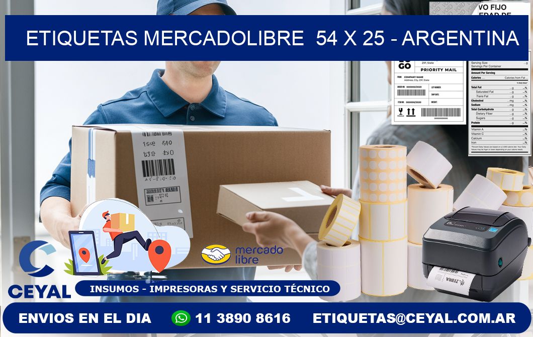 ETIQUETAS MERCADOLIBRE  54 x 25 - ARGENTINA