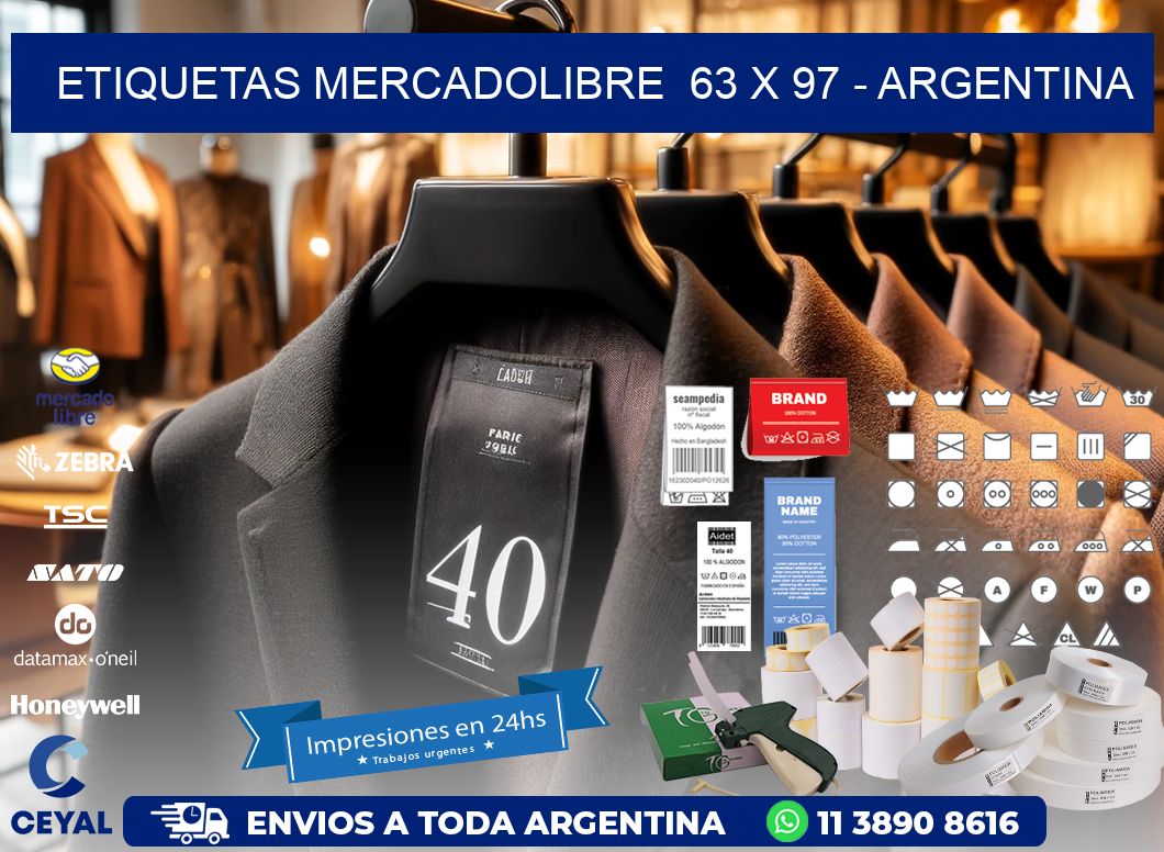 ETIQUETAS MERCADOLIBRE  63 x 97 - ARGENTINA