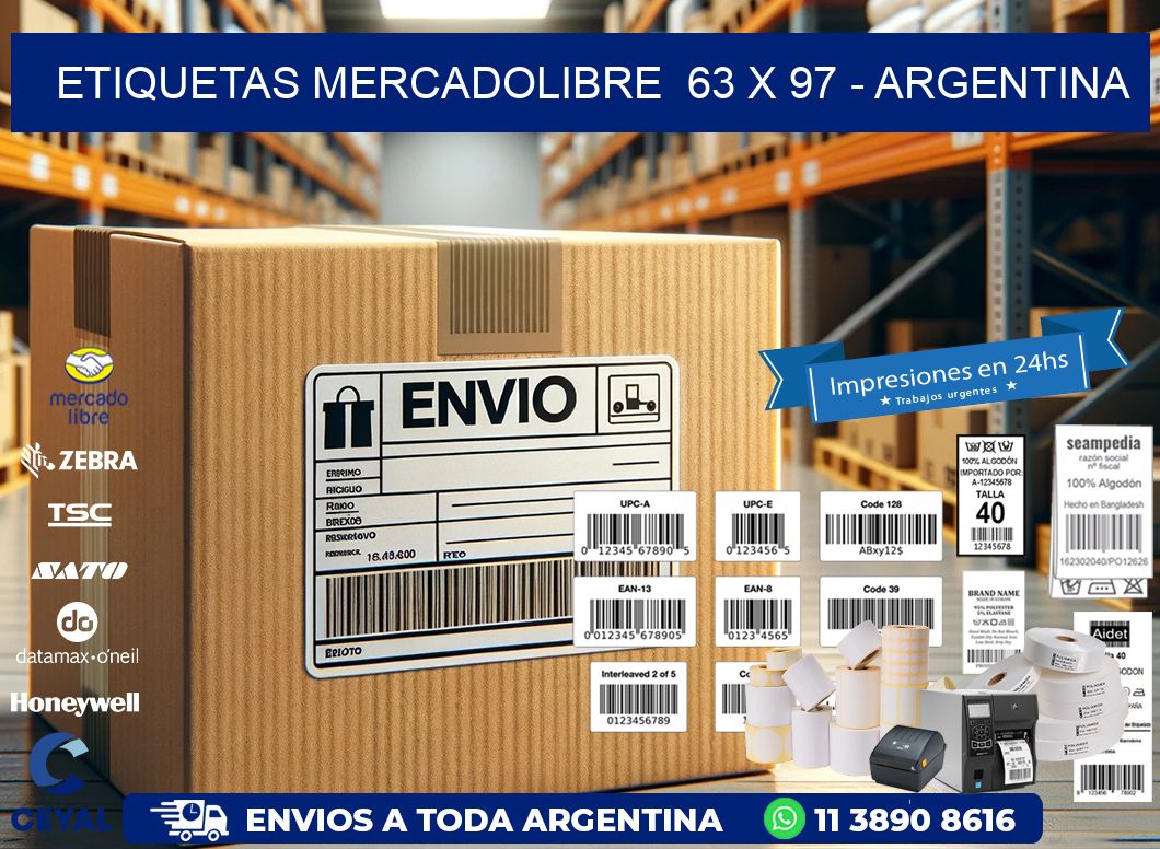 ETIQUETAS MERCADOLIBRE  63 x 97 – ARGENTINA