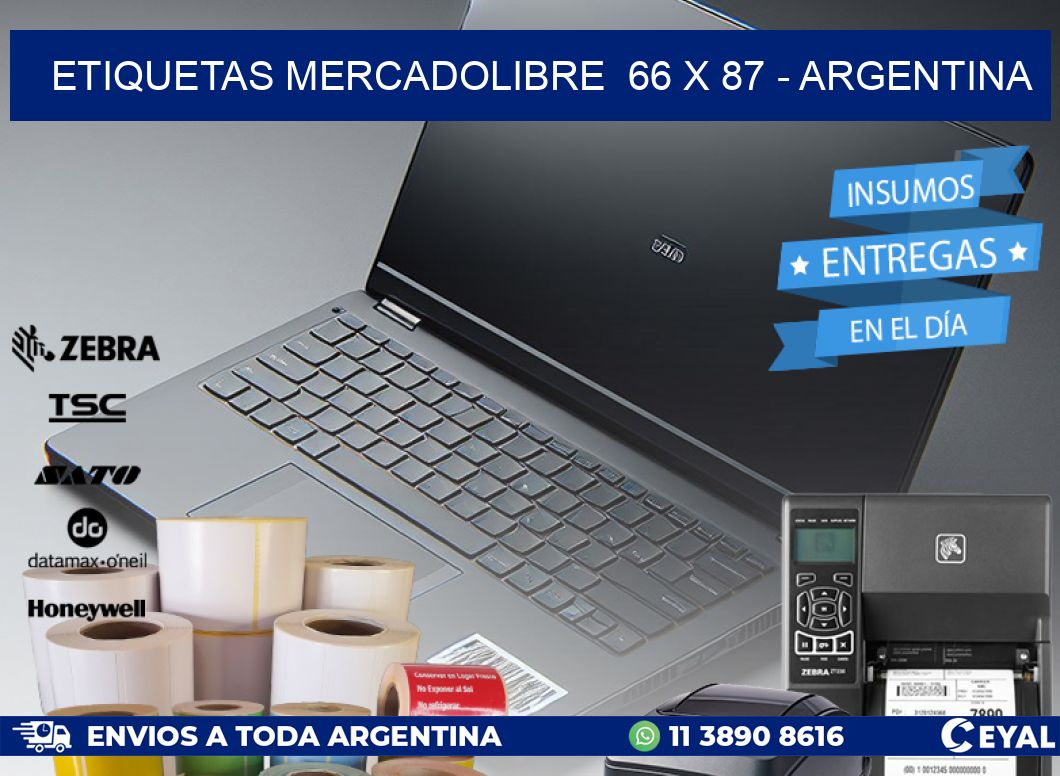 ETIQUETAS MERCADOLIBRE  66 x 87 - ARGENTINA