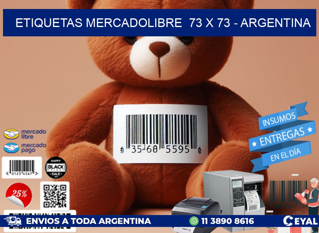 ETIQUETAS MERCADOLIBRE  73 x 73 - ARGENTINA