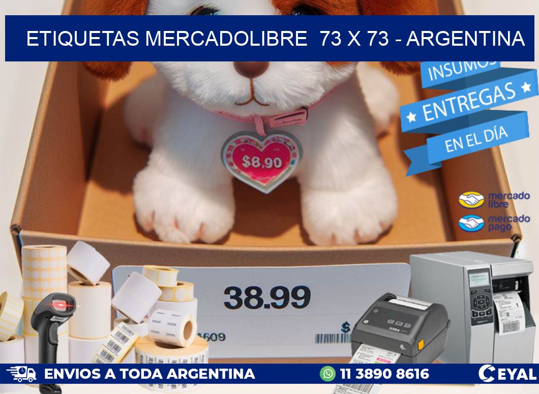 ETIQUETAS MERCADOLIBRE  73 x 73 - ARGENTINA