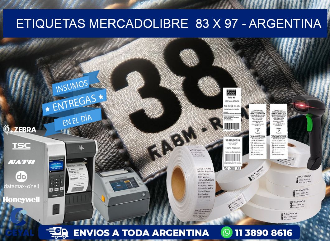 ETIQUETAS MERCADOLIBRE  83 x 97 - ARGENTINA