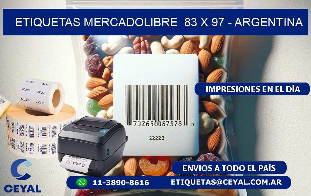 ETIQUETAS MERCADOLIBRE  83 x 97 - ARGENTINA