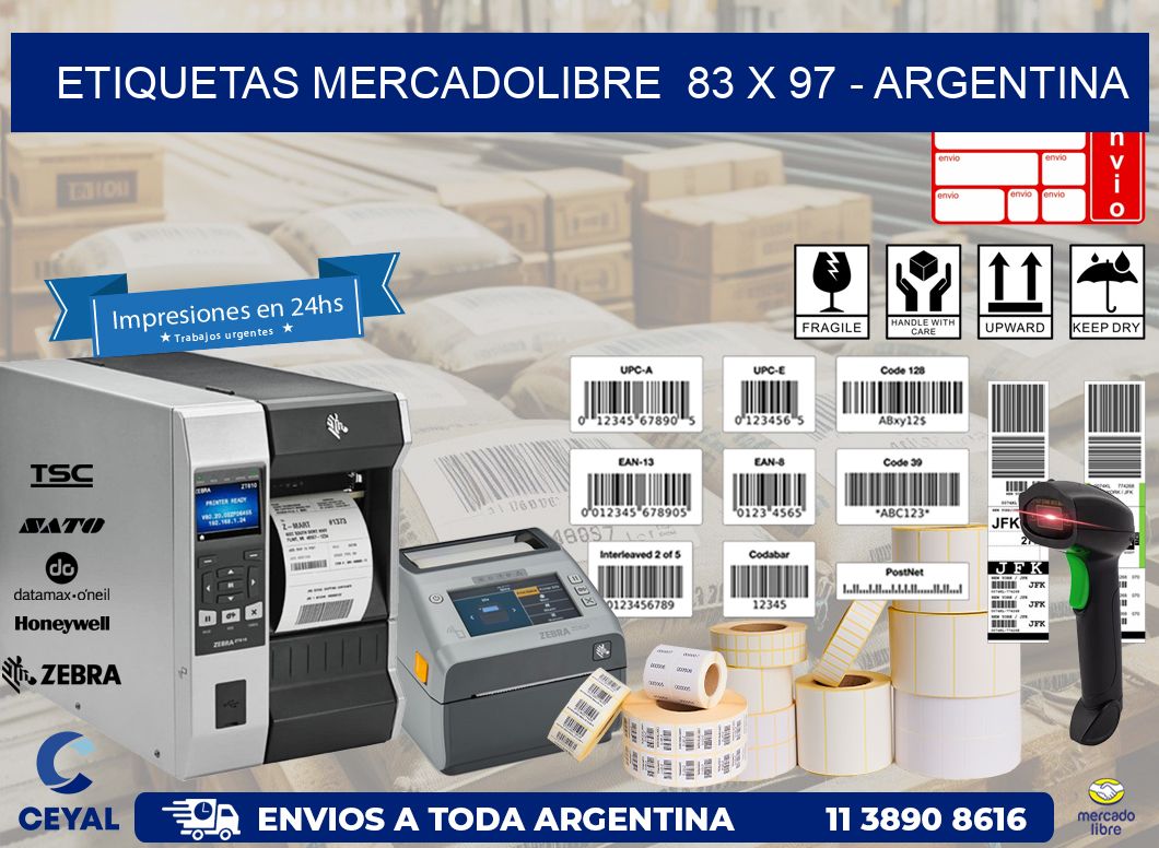 ETIQUETAS MERCADOLIBRE  83 x 97 – ARGENTINA