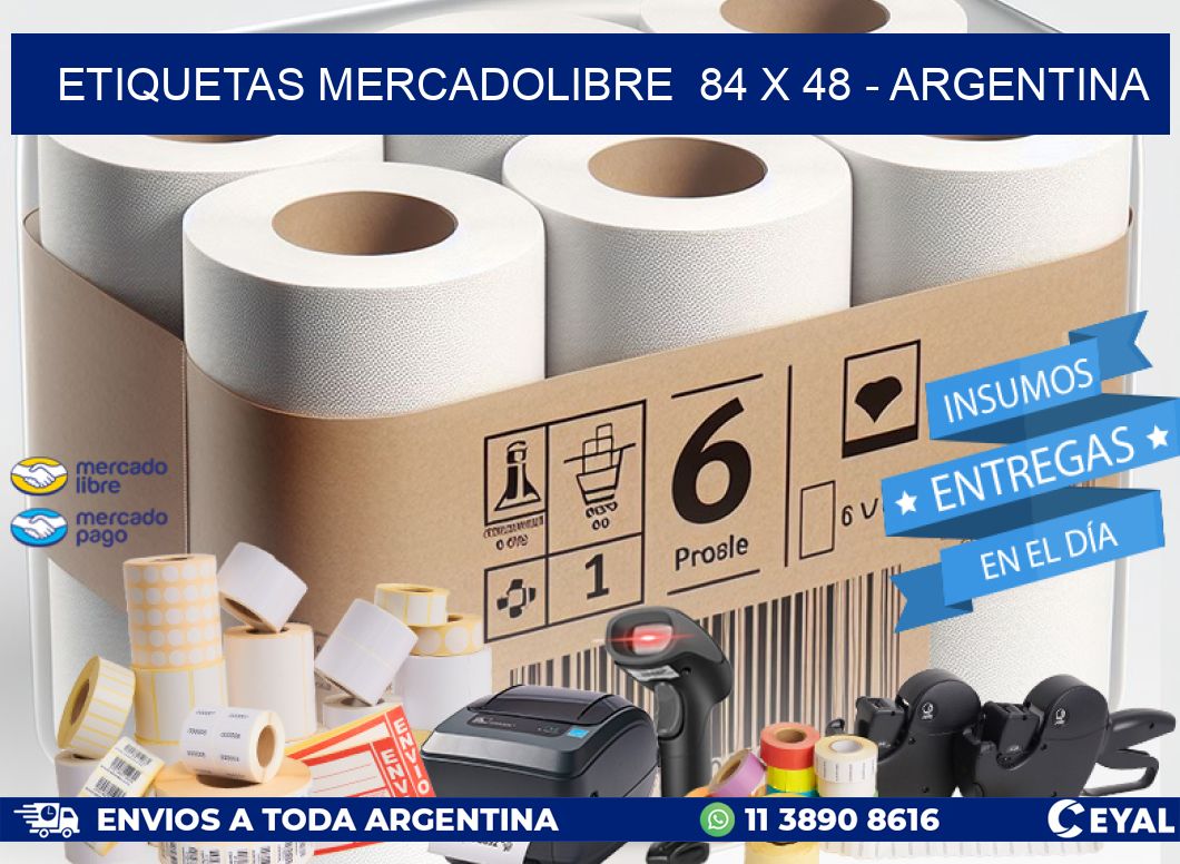 ETIQUETAS MERCADOLIBRE  84 x 48 - ARGENTINA