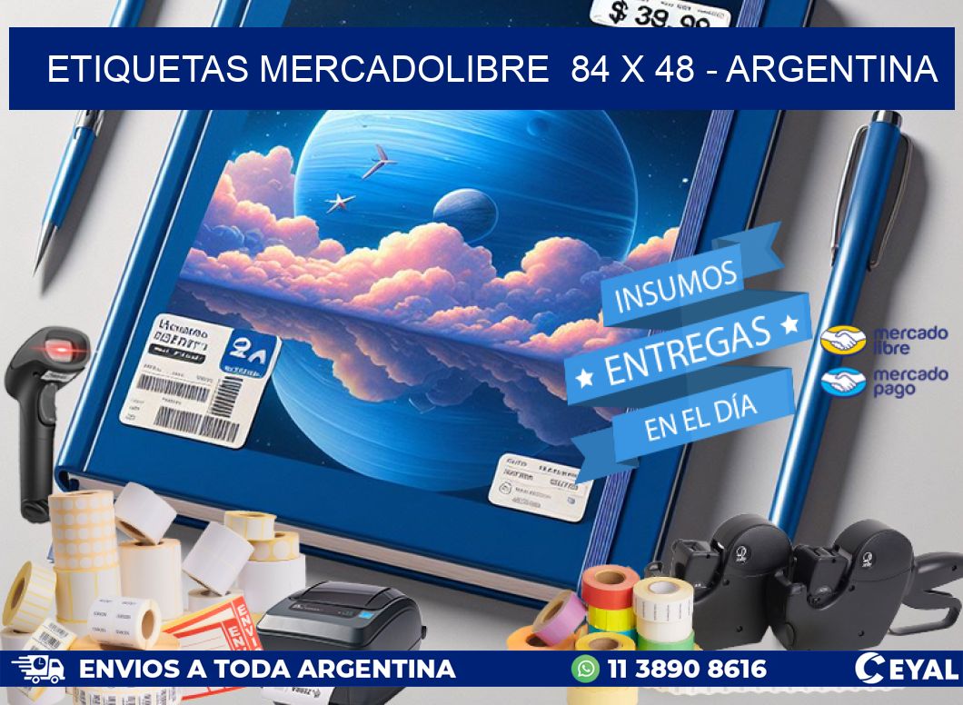 ETIQUETAS MERCADOLIBRE  84 x 48 - ARGENTINA