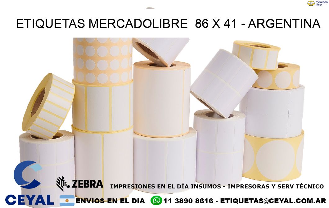 ETIQUETAS MERCADOLIBRE  86 x 41 – ARGENTINA