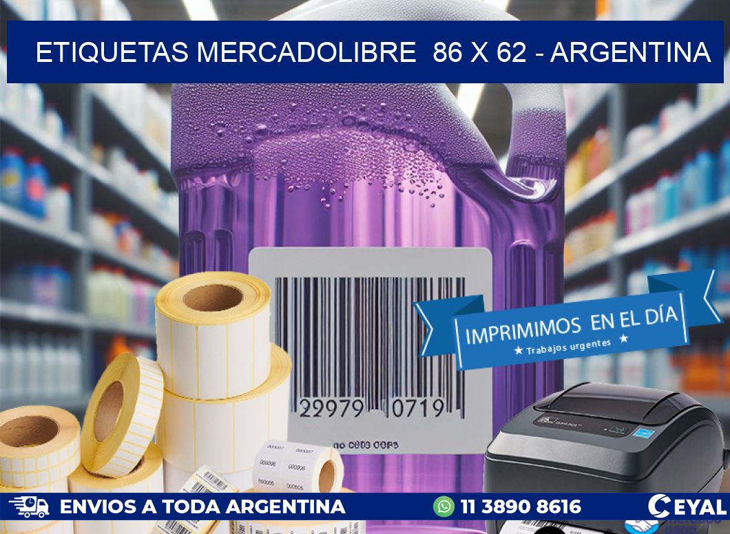 ETIQUETAS MERCADOLIBRE  86 x 62 - ARGENTINA