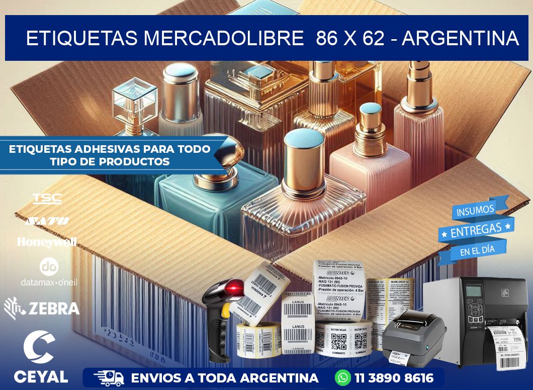 ETIQUETAS MERCADOLIBRE  86 x 62 – ARGENTINA