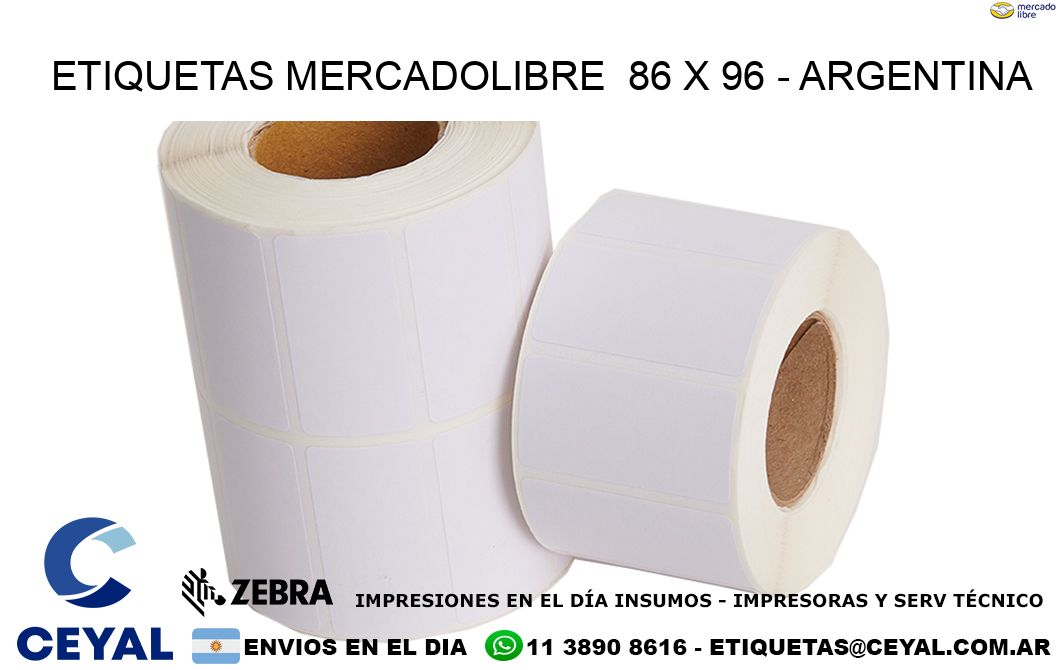 ETIQUETAS MERCADOLIBRE  86 x 96 - ARGENTINA