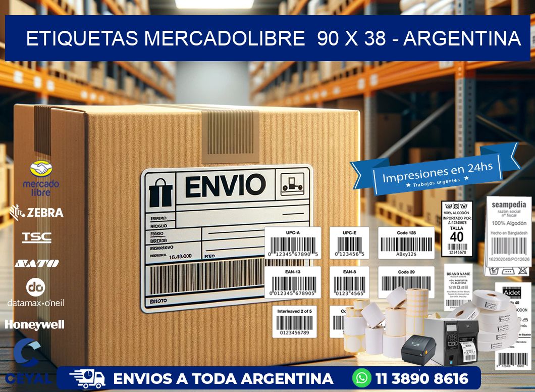 ETIQUETAS MERCADOLIBRE  90 x 38 – ARGENTINA