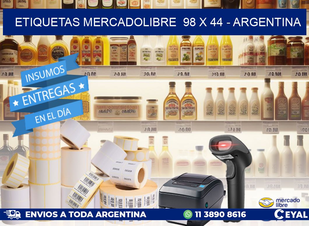 ETIQUETAS MERCADOLIBRE  98 x 44 - ARGENTINA