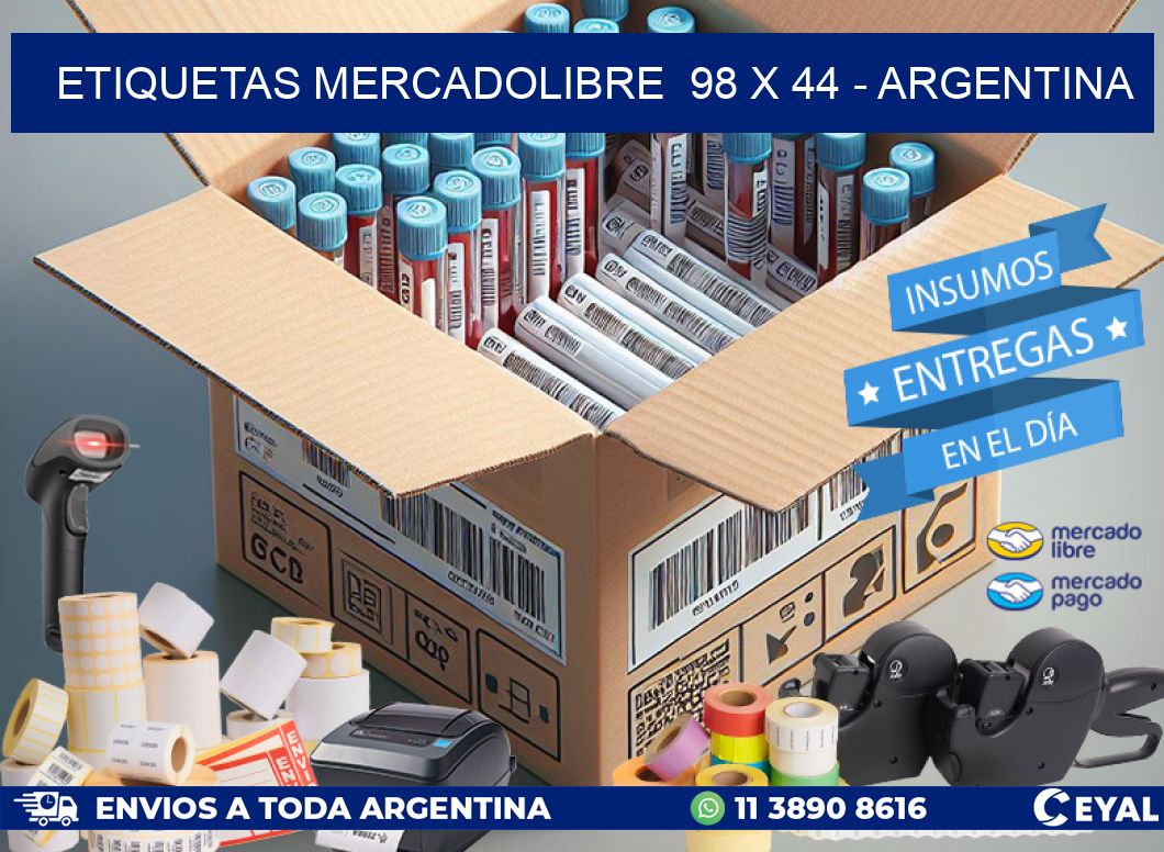 ETIQUETAS MERCADOLIBRE  98 x 44 - ARGENTINA