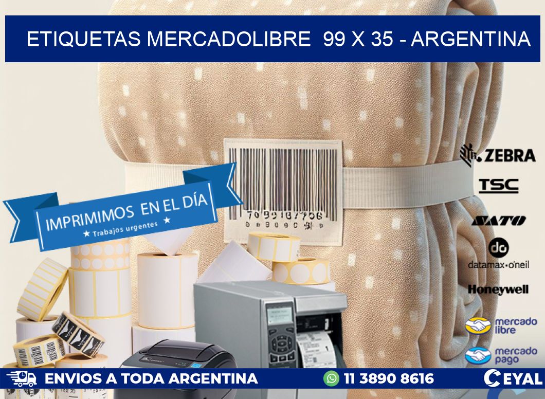 ETIQUETAS MERCADOLIBRE  99 x 35 - ARGENTINA