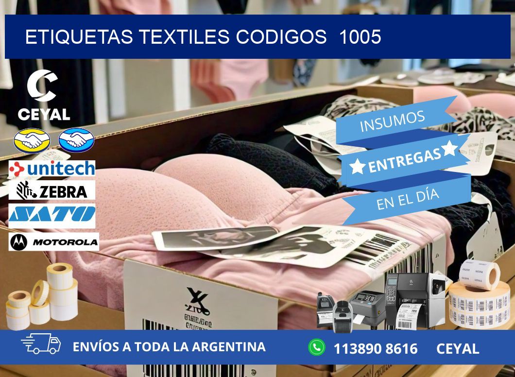 ETIQUETAS TEXTILES CODIGOS  1005