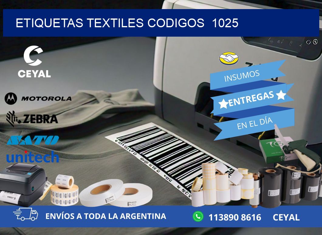 ETIQUETAS TEXTILES CODIGOS  1025