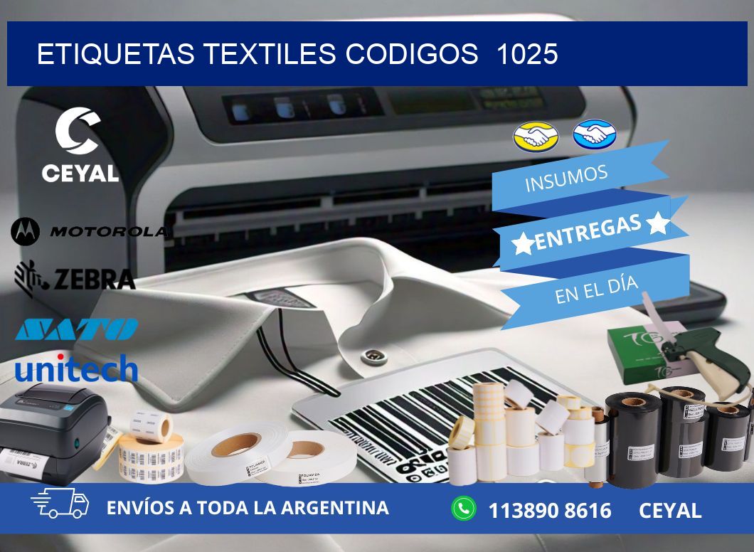 ETIQUETAS TEXTILES CODIGOS  1025